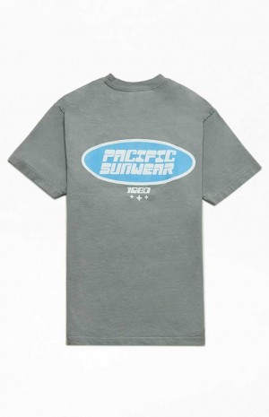 T-shirt PacSun Pacific Sunwear Badge Hombre Gris | FGZRM6384