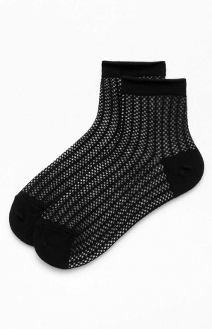 Calcetines PacSun Knit Mesh Ankle Mujer Negras | DLMIW5739