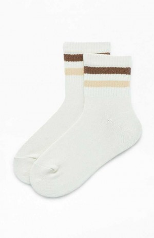 Calcetines PacSun Varsity Stripe Crew Mujer | XYOGM9450