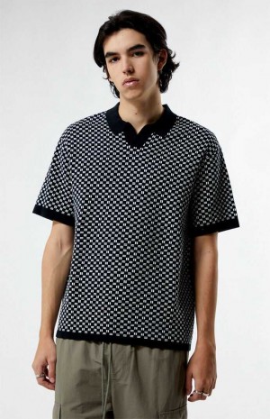 Camisas PacSun Black Open Polo Hombre Negras | EBGFW6153