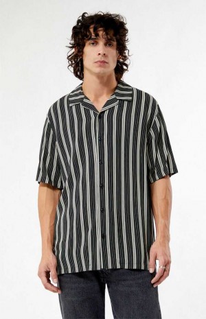 Camisas PacSun Black Viscose Camp Hombre Negras | QCASI8640