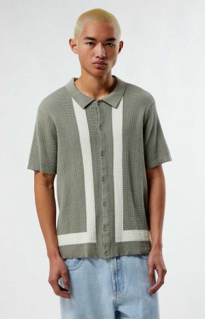 Camisas PacSun Leon Button Down Polo Hombre Gris | BUWEZ5708