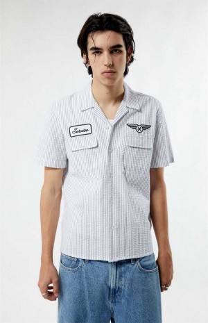 Camisas PacSun Mechanic Camp Hombre Blancas | EDVBO9173