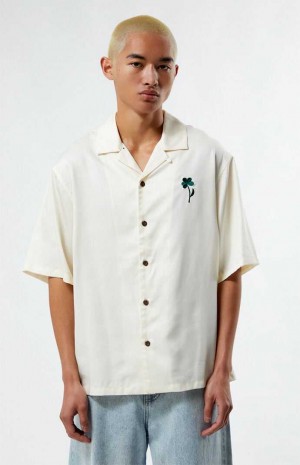 Camisas PacSun Pacific Palisades Oversized Camp Hombre Creme | ZCMYN3067