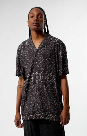 Camisas PacSun Paisley Camp Hombre Negras | NFVDH3592