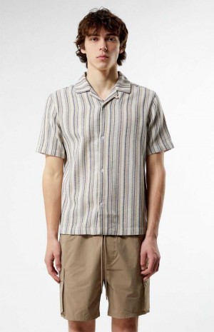 Camisas PacSun Woven A Rayas Camp Hombre Multicolor | RUAYF5948