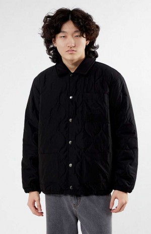 Chaquetas PacSun Acolchado Coaches Hombre Negras | PRMVF4731