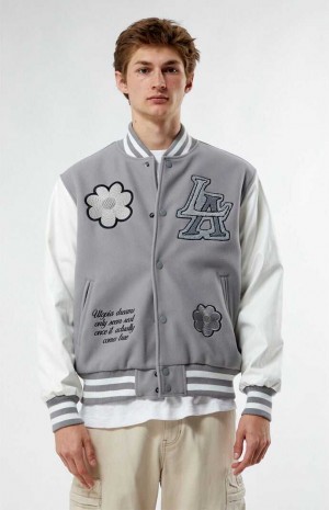 Chaquetas PacSun Afterworld Varsity Hombre Gris | VSCBR3579