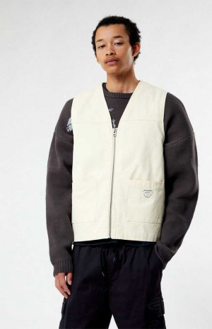 Chaquetas PacSun Lona Hombre Creme | XJUSP9814