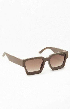 Gafas de Sol PacSun Charcoal Square Frame Hombre Gris | OJLNH7341