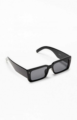 Gafas de Sol PacSun Rectangle Low Profile Hombre Negras | LFXRC9387