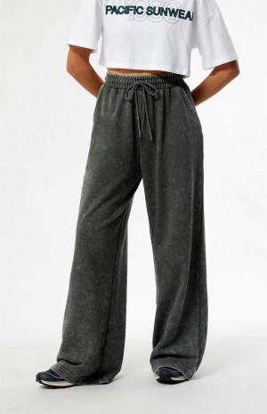 Pantalones PacSun Acid Wash Anchos Leg Mujer Gris | EPASF1943