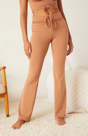 Pantalones PacSun Active Cinched Yoga Mujer Marrones | DOQPB8591