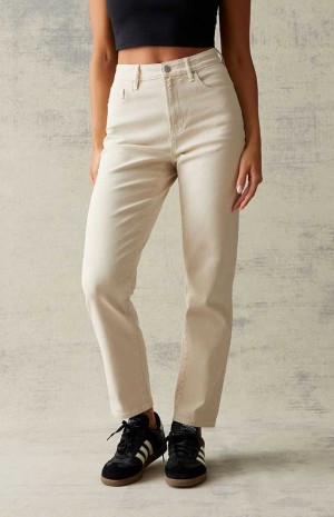 Pantalones PacSun Beige Curve Directo Leg Mujer Beige | ZHMOV0835