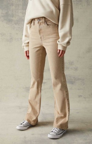 Pantalones PacSun Beige Stretch High Waisted Bootcut Mujer Beige | GPHEB7261