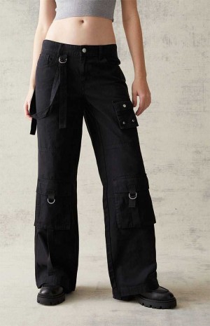 Pantalones PacSun Black Suspender '90s gy Cargo Mujer Gris Oscuro | FKYOQ6071