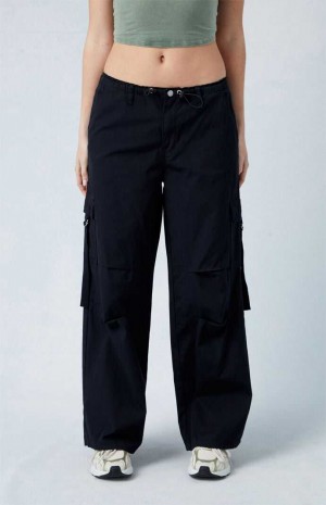 Pantalones PacSun Black Toggle gy Cargo Mujer Gris Oscuro | OIRSV6905