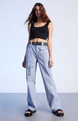 Pantalones PacSun Blue Cargo Flare Mujer Azules | DGOZK5426