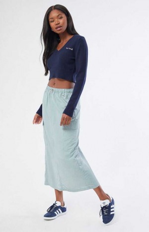 Pantalones PacSun Bungee Cargo Midi Skirt Mujer Verde Oliva | DZUJE3206