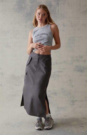 Pantalones PacSun Cargo Midi Skirt Mujer Gris | YCSJT4730