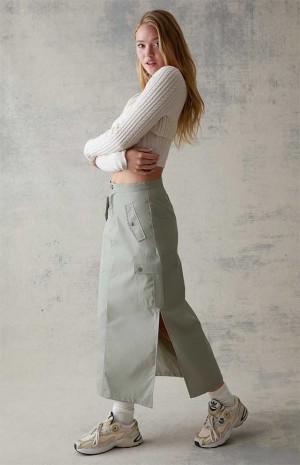 Pantalones PacSun Cargo Midi Skirt Mujer Verde | GAVKD1378