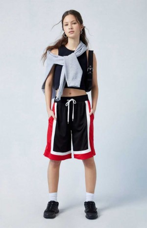 Pantalones PacSun Colorblock Longline Basketball Mujer Rojas Negras | YMCAG8259