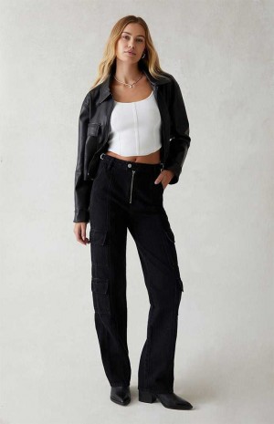 Pantalones PacSun Eco Black '90s Boyfriend Cargo Mujer Negras | PMYGQ5926