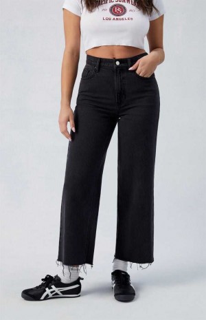 Pantalones PacSun Eco Black Nora Cropped Anchos Leg Mujer Indigo | ZRJLC6789