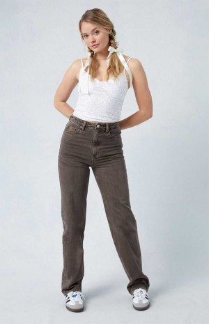 Pantalones PacSun Eco Brown '90s Boyfriend Mujer Marrones | VYEWK5397