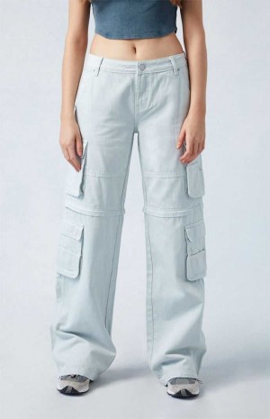 Pantalones PacSun Eco Gray Low Rise gy Zip Off Mujer Gris | TXHBQ3702