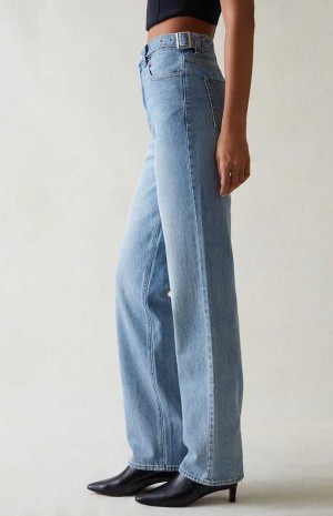 Pantalones PacSun Eco Light Indigo '90s Boyfriend Mujer Indigo | ABVNJ2975