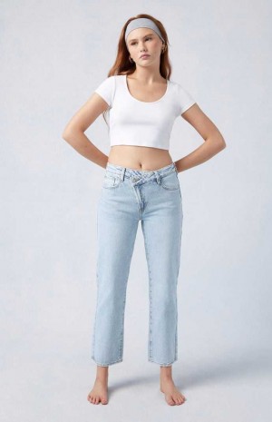 Pantalones PacSun Eco Light Indigo '90s Directo Leg Mujer Indigo | RYHPE7054