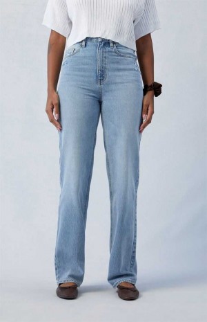 Pantalones PacSun Eco Light Indigo Ripped '90s Boyfriend Mujer Indigo | OESPV8329