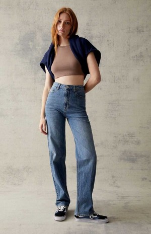 Pantalones PacSun Eco Medium Blue Stretch '90s Boyfriend Mujer Indigo | URZAJ1893