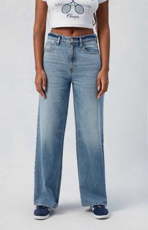 Pantalones PacSun Eco Medium Indigo Cali Boyfriend Mujer Indigo | RNQUC5613