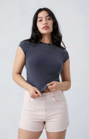 Pantalones PacSun Eco Pink Curve High Waisted Denim Festival Mujer Rosas | XBNOK3207