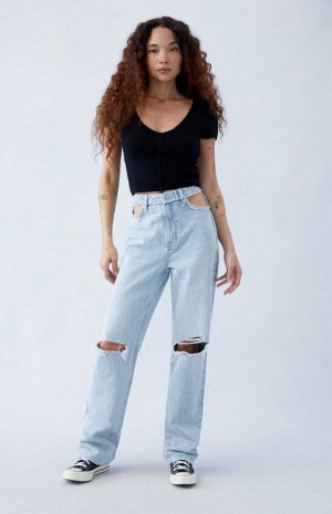 Pantalones PacSun Eco Rhinestone '90s Boyfriend Mujer Indigo | UIWGX1849