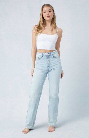 Pantalones PacSun Eco Stretch Light Blue '90s Boyfriend Mujer Indigo | RGDUL5480