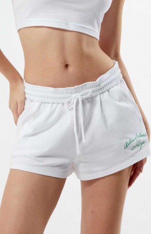 Pantalones PacSun Ibiza Island Fold-Over Mini Sweat Mujer Blancas | ZQVKC4967