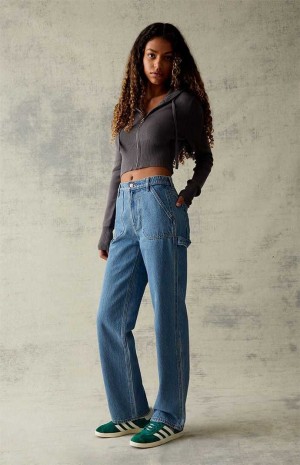 Pantalones PacSun Medium Blue '90s Boyfriend Skate Mujer Indigo | GXFQU1680