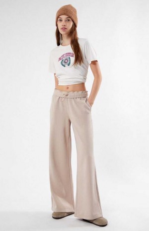 Pantalones PacSun Pacific Sunwear Crest Bungee Flare Mujer Gris Marrones | OVNYD2679