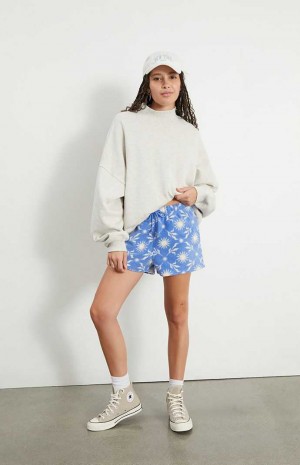 Pantalones PacSun Printed Fleece Sweat Mujer Azules | WBSNR4715