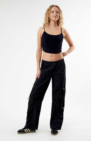 Pantalones PacSun Ruched Low Rise Pull-On Mujer Negras | MNOHK7014