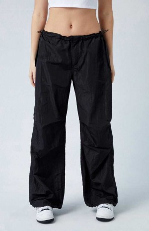 Pantalones PacSun Shine Low Rise Parachute Mujer Negras | YAFDJ9614