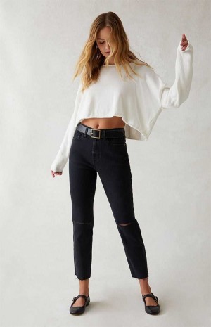 Pantalones PacSun Stretch Black Ripped Vintage Flaco Mujer Negras | GMUDA3251