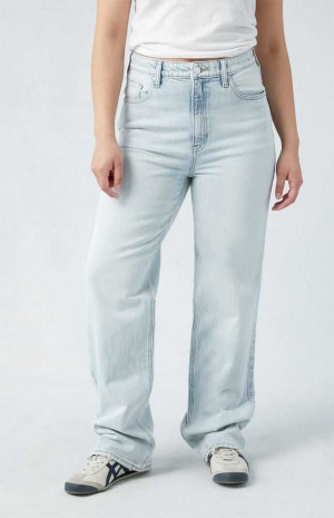 Pantalones PacSun Stretch Light Indigo Curve '90s Boyfriend Mujer Indigo | OCSLY6089