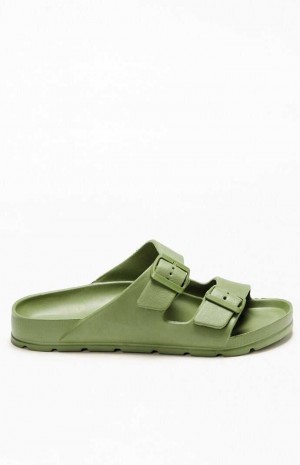 Sandalias PacSun Women's Hebilla Correa Mujer Verde | UZVHB8570