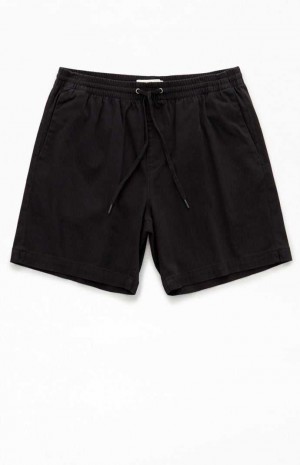 Short PacSun Black Twill Volley Hombre Negras | XJIUF8140