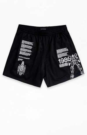 Short PacSun Mech Mesh Hombre Negras | WBZRK2317