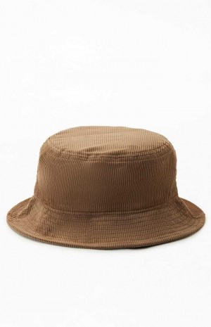 Sombrero PacSun Corduroy Bucket Mujer Marrones | WAMYE7501